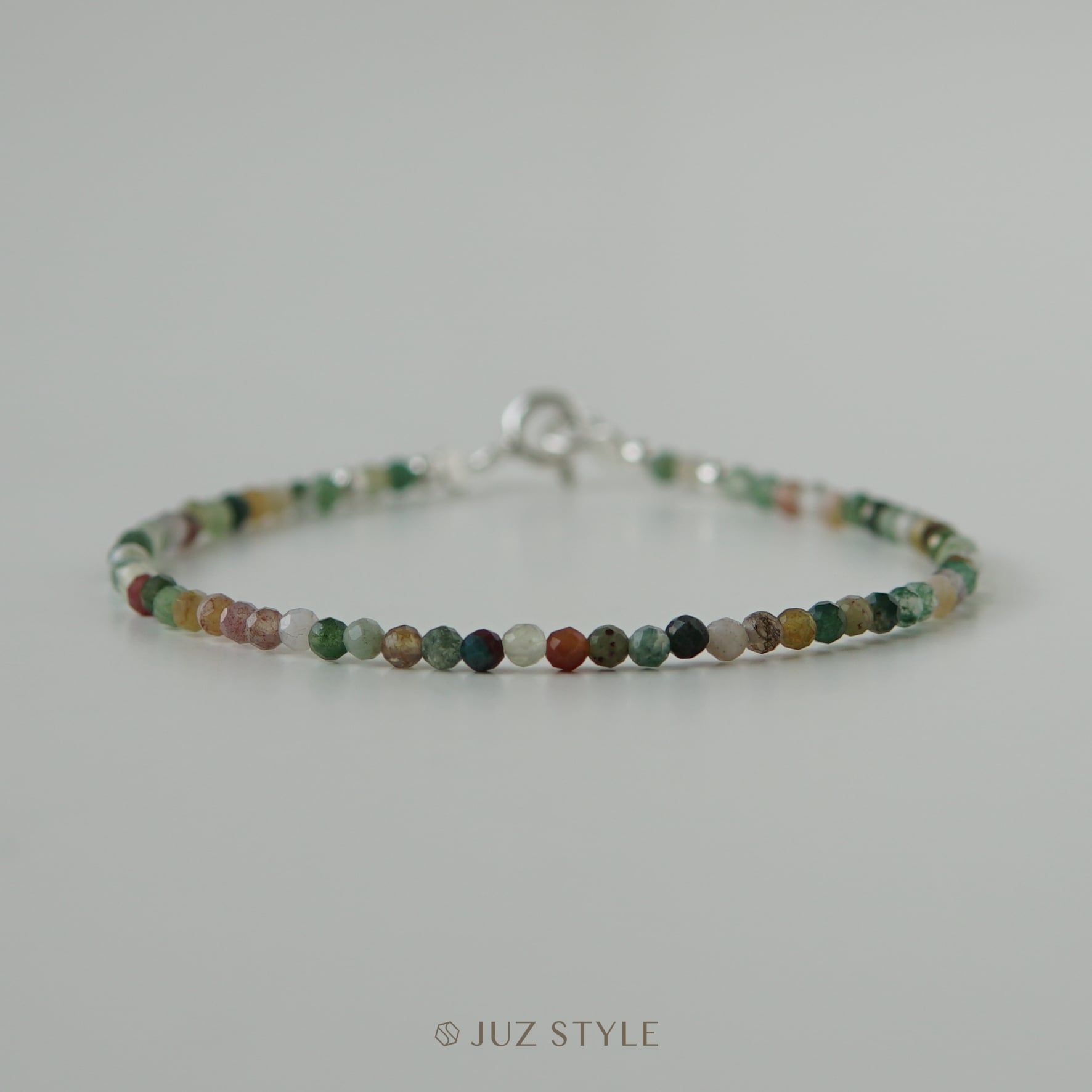  Vòng tay đá Indian Agate (Mã não Ấn) 2.2mm 