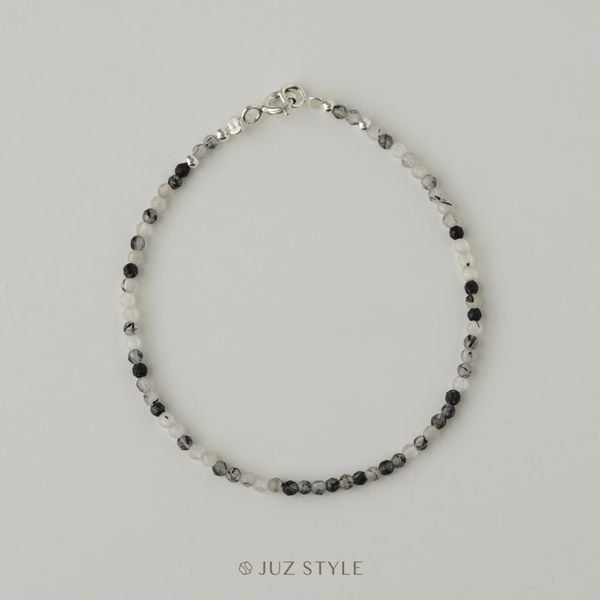  Vòng tay đá Black Rutilated Quartz 2.2mm 