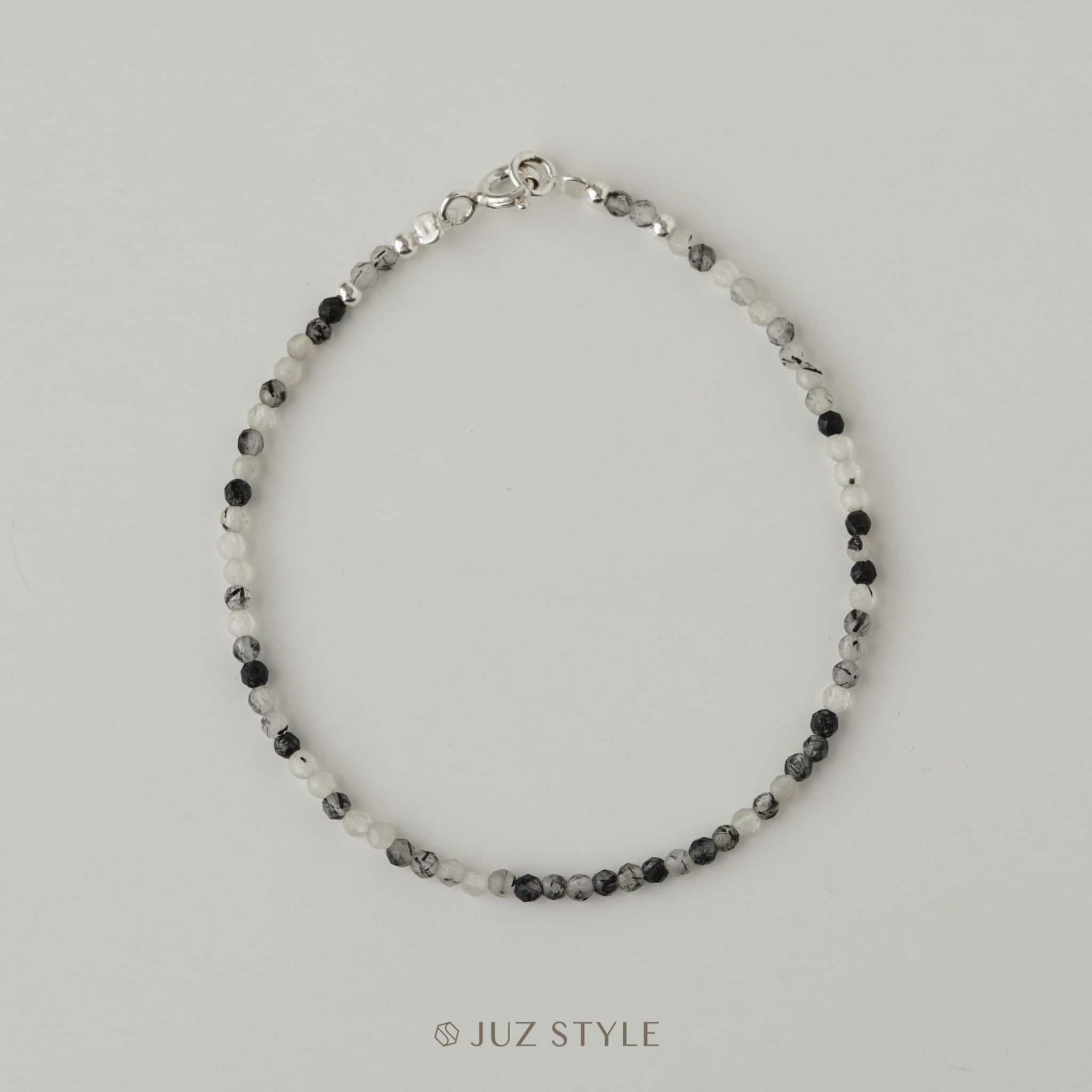  Vòng tay đá Black Rutilated Quartz 2.2mm 