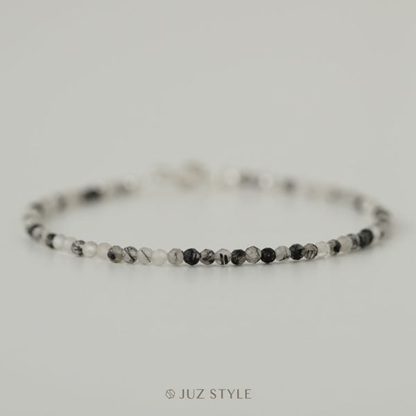  Vòng tay đá Black Rutilated Quartz 2.2mm 