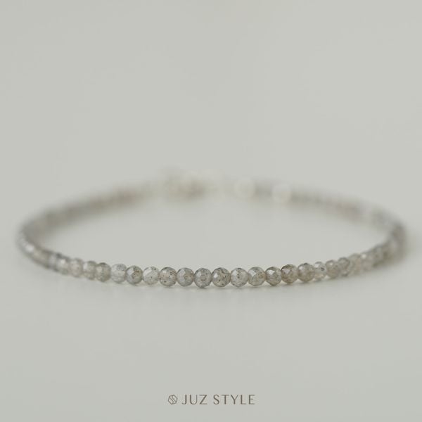  Vòng tay đá Labradorite silver coated 2.2mm 