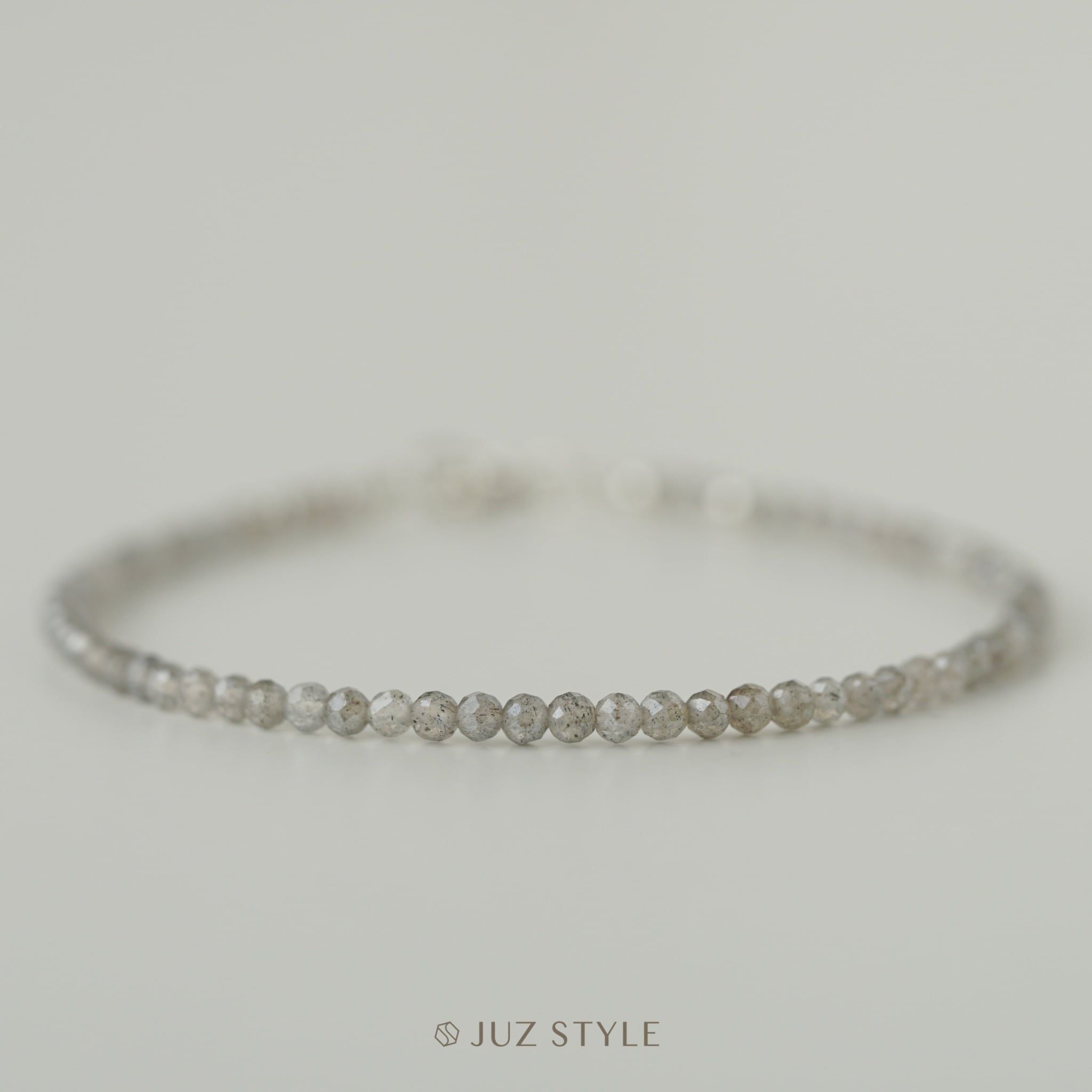  Vòng tay đá Labradorite silver coated 2.2mm 