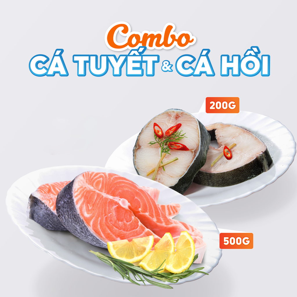 Combo Cá Tuyết & Cá Hồi