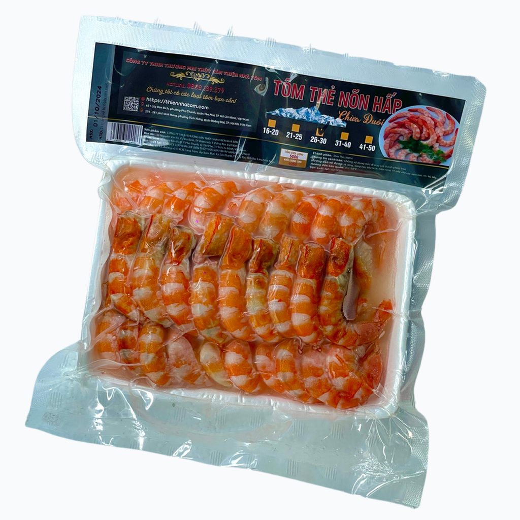 Tôm Thẻ Nõn Hấp Chừa Đuôi