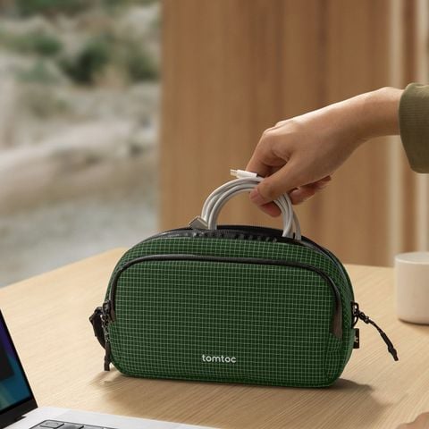 Túi đựng phụ kiện Tomtoc (USA) Premium Light-T12 Tech Organizer 1.8L Green T12M1T2