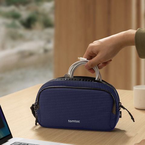 Túi đựng phụ kiện Tomtoc (USA) Premium Light-T12 Tech Organizer 1.8L Navy Blue T12M1B1