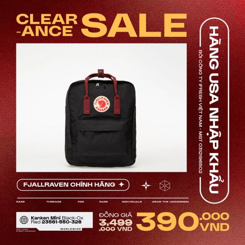 Kanken Mini Backpack Black-Ox Red 23561-550-326