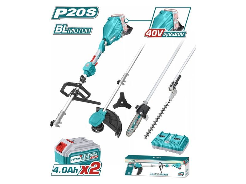 Bộ máy làm vườn 4 trong 1 dùng pin 20Vx2 Total TSTLI2040386 (2 Pin 4.0Ah, 1 Sạc) - hình ảnh sản phẩm thực tế 1
