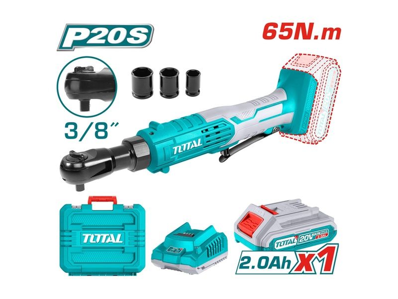 Máy siết bu lông góc dùng pin 20V Total TDRLI2060152 (1 Pin 2.0Ah, 1 Sạc) - hình ảnh sản phẩm thực tế 1