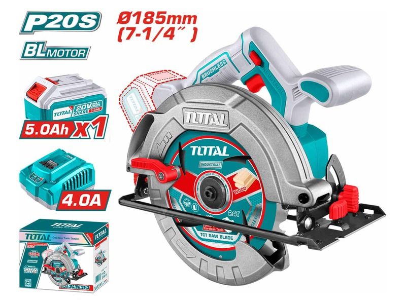 Máy cưa đĩa dùng pin 20V Total TSLI18513 (1 Pin 5.0Ah, 1 Sạc) - hình ảnh sản phẩm thực tế 1