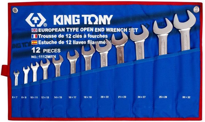 Bộ cờ lê 2 đầu miệng 12 chi tiết Kingtony 1112MRN 6-32mm - hình ảnh sản phẩm thực tế 1