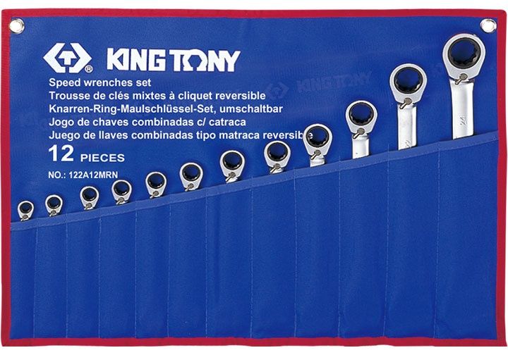 Cờ lê vòng miệng 12 cái hệ mét Kingtony 122A12MRN 8-24mm - hình ảnh sản phẩm thực tế 1