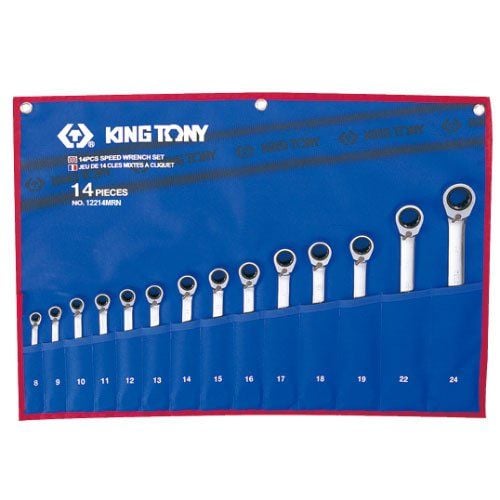 Bộ cờ lê vòng miệng tự động 14 cái hệ mét Kingtony 122A14MRN 8-24mm - hình ảnh sản phẩm thực tế 1