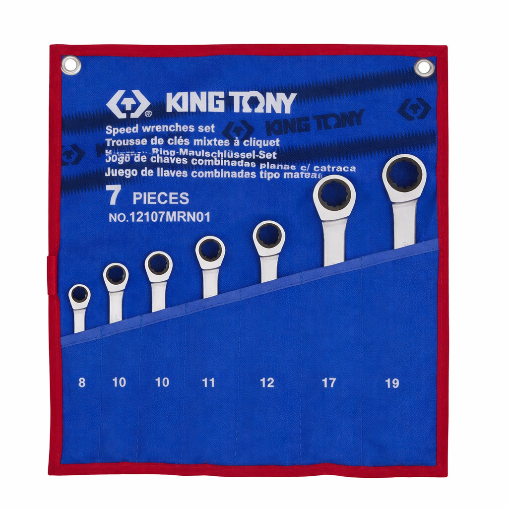 Bộ cờ lê vòng miệng tự động 7 chi tiết 8-19mm Kingtony 12107MRN01 - hình ảnh sản phẩm thực tế 1