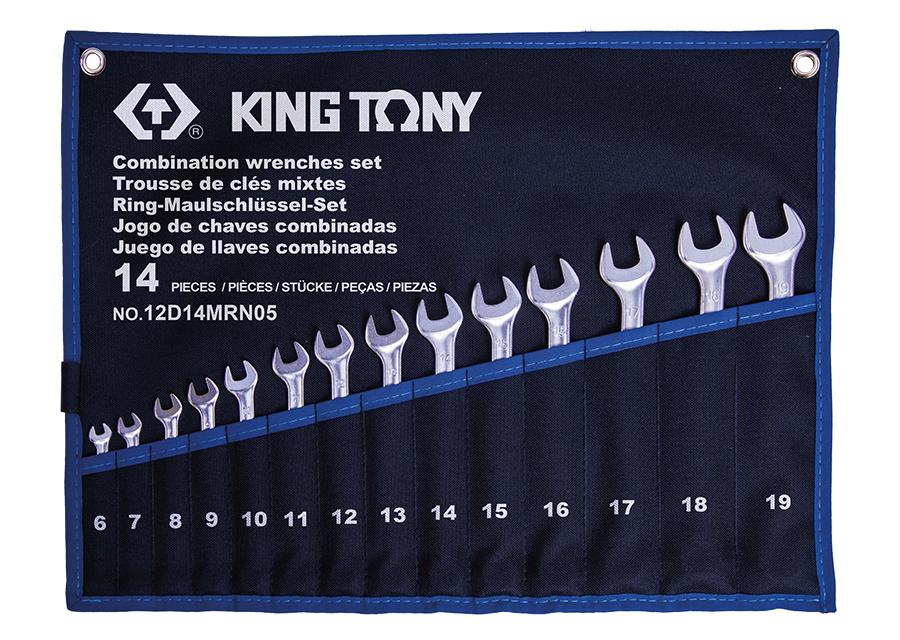 Bộ cờ lê vòng miệng siêu nhẹ 6-19mm Kingtony 12D14MRN05 - hình ảnh sản phẩm thực tế 1