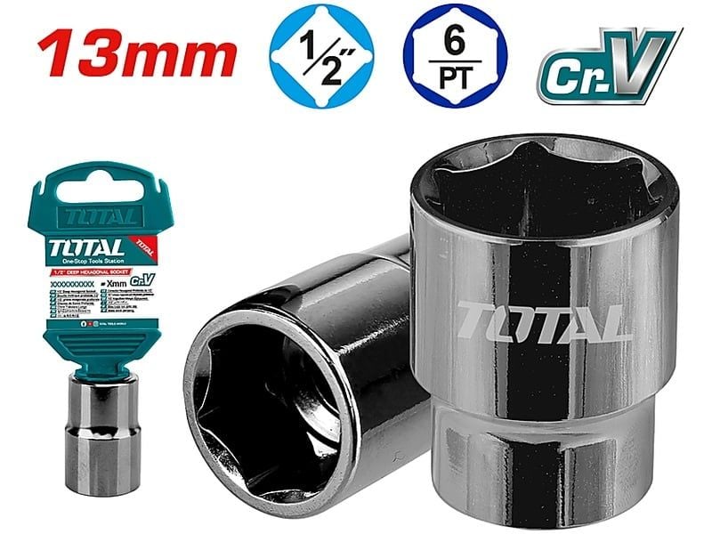 13mm Đầu tuýp 6 góc 1/2" Total THTST12131