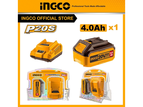 Bộ 1 Pin 4.0Ah (FBLI20021) + 1 Sạc (FCLI2001) INGCO FBCPK1214