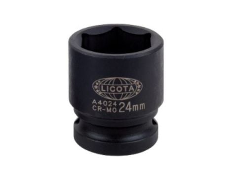 Đầu tuýp (khẩu) đen 1/2 inch ngắn lục giác 19mm LICOTA A4019