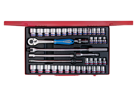 1/2'' Bộ tuýp 42 chi tiết hệ inch và hệ mét Kingtony 4042CR