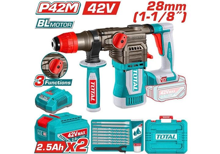 Máy Khoan Bê Tông Dùng Pin 42V Total TRHLI422882 - hình ảnh sản phẩm thực tế 1