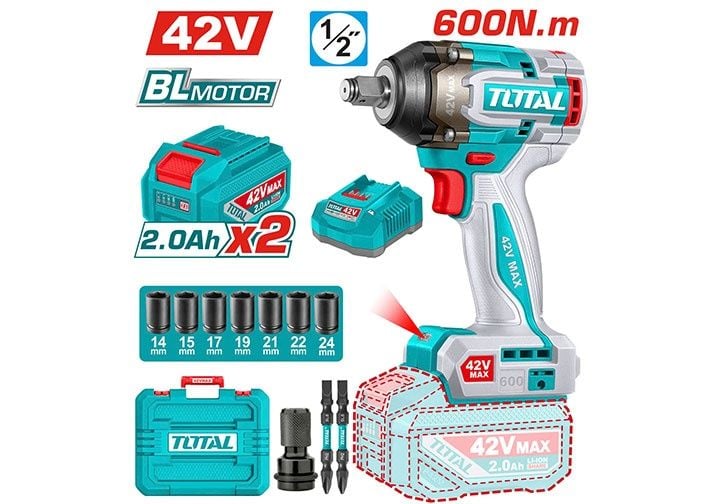 Máy Vặn Bu Lông Dùng Pin 42V Total TIWLI42602 - hình ảnh sản phẩm thực tế 1