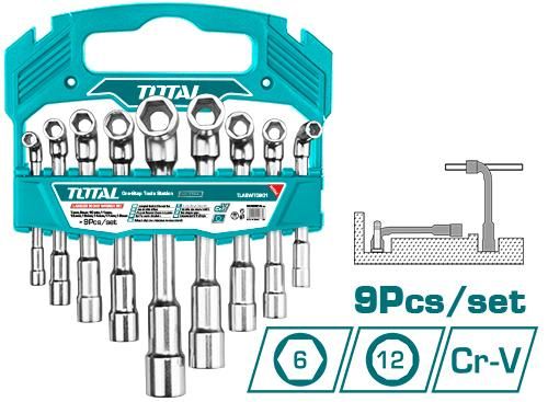 Bộ chìa vặn góc chữ L 9 chi tiết (đồng điếu) Total TLASWT0901 dụng cụ vặn ốc, bu lông - hình ảnh sản phẩm thực tế 1