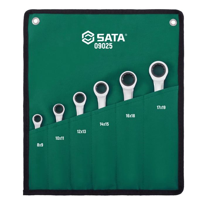 Bộ Cờ Lê Hai Đầu Vòng SATA 09025 8-19mm 6 Chi Tiết Chính Hãng - hình ảnh sản phẩm thực tế 1