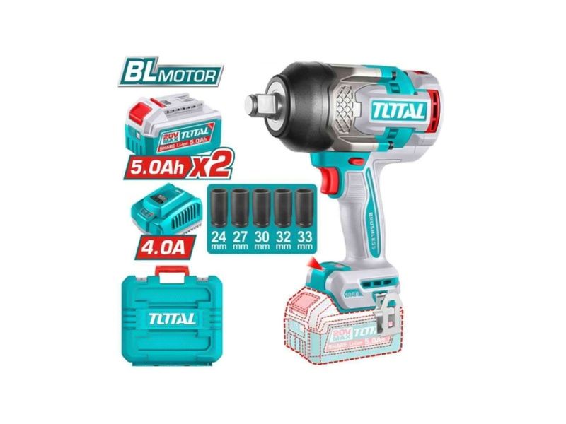 Máy vặn bu lông dùng pin 20V Total TIWLI20105 (2 Pin 5.0Ah, 1 Sạc) - hình ảnh sản phẩm thực tế 1