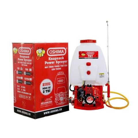 Máy Phun Thuốc Oshima 767 700W 2 Thì Chính Hãng, Phun Xa 7 Mét