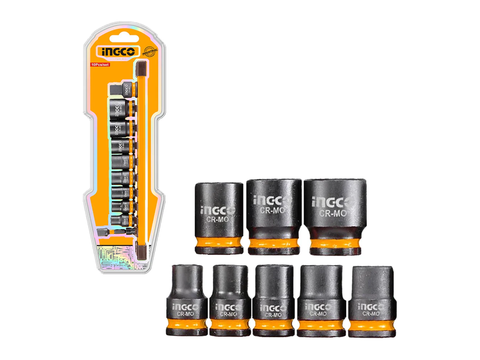 Bộ 10 Món Đầu Tuýp Đóng 3/8" + Đầu Chuyển Đổi INGCO HKISSD38104