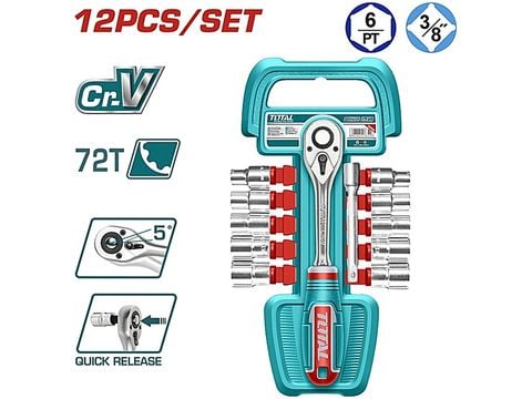Bộ 12 đầu tuýp 3/8 inch Total THT381121