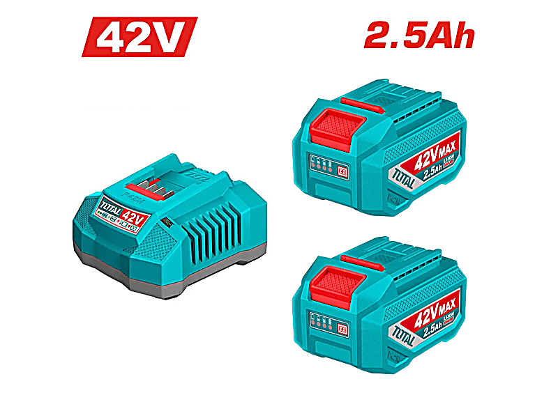 Bộ 2 Pin Lithium-ion 42V 2.5Ah, 1 Sạc 2A Total (TFBCPM25221)