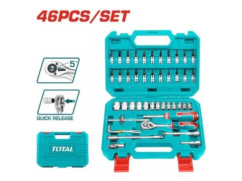 Bộ 46 đầu Tuýp 1/4 Inch Total THT141462