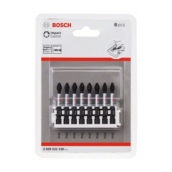 Bộ 8 đầu vặn vít Impact Control 50mm (PH2) BOSCH 2608522330 - hình ảnh sản phẩm thực tế 1