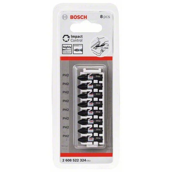 Bộ 8 đầu vặn vít Impact Control 25mm (PH2) BOSCH 2608522324 - hình ảnh sản phẩm thực tế 1