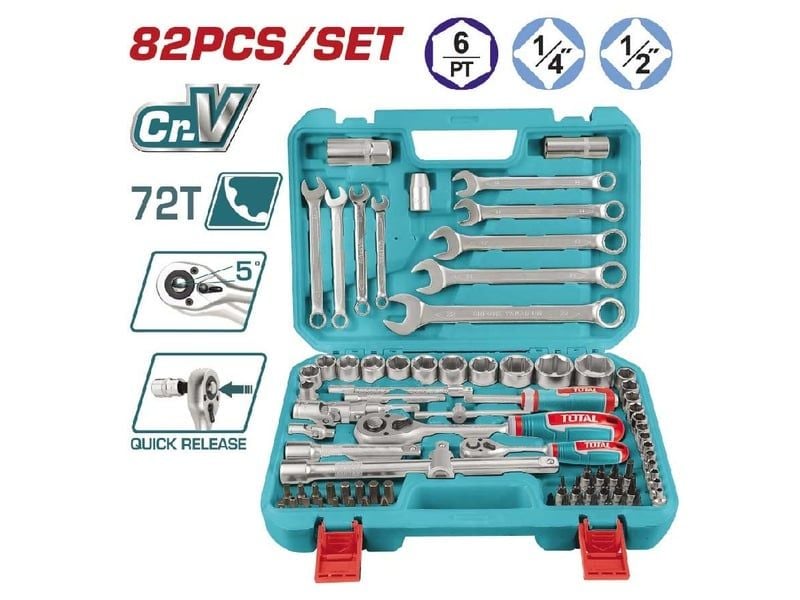 Bộ 82 đầu Tuýp 1/4 Inch &1/2 Inch Total THT421802