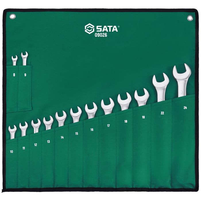 Bộ Cờ Lê Vòng Miệng SATA 09026 14 Chi Tiết 8-24mm Chính Hãng - hình ảnh sản phẩm thực tế 1