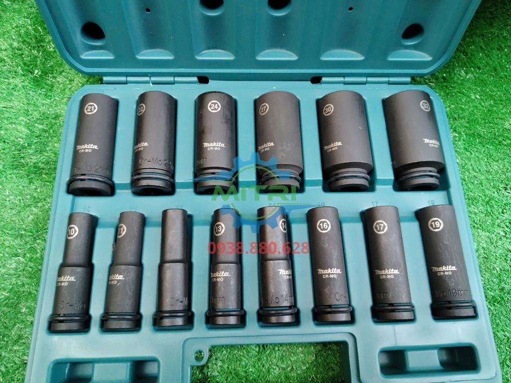 Bộ tuýp Impact Black dài cốt 14 chi tiết 1/2" Makita E-16586 - hình ảnh sản phẩm thực tế 2