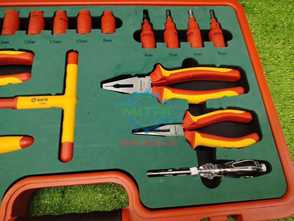 Bộ Dụng Cụ Cách Điện 1000V 39 Chi Tiết SATA 09933 Chính Hãng - hình ảnh sản phẩm thực tế 1