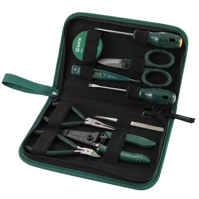 Bộ Dụng Cụ Sửa Chữa Điện SATA 03750 9 Chi Tiết Chính Hãng - hình ảnh sản phẩm thực tế 1