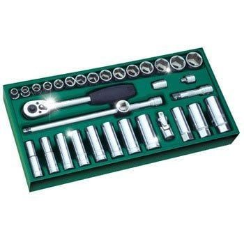 Bộ Khay Đầu Tuýp 33 Chi Tiết Sata 09902 (3/8") Chính Hãng Cho Gara Và Xưởng Cơ Khí - hình ảnh sản phẩm thực tế 1