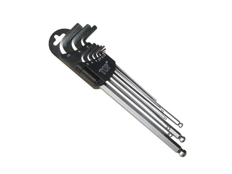 Bộ lục giác 9 cây đầu bi xi mờ 1.5 -10mm TOP TW-21009A - hình ảnh sản phẩm thực tế 1