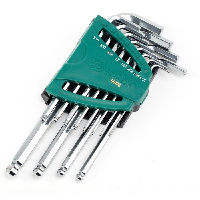 Bộ Lục Giác Bi SATA 09106 12 Chi Tiết Hệ Inch Chính Hãng - hình ảnh sản phẩm thực tế 1
