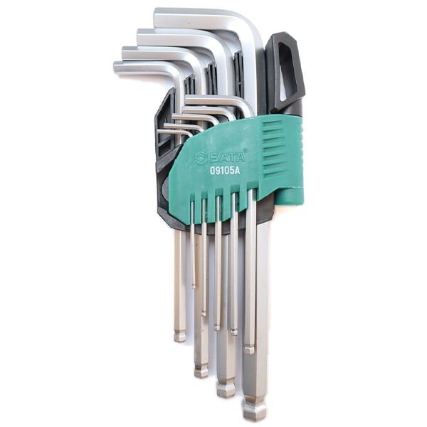 Bộ Lục Giác Bi Dài SATA 09105A 9 Chi Tiết Hệ Mét Chính Hãng - hình ảnh sản phẩm thực tế 1