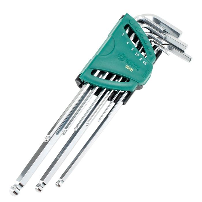 Bộ Lục Giác Bi Loại Dài SATA 09101 9 Chi Tiết Chính Hãng - hình ảnh sản phẩm thực tế 1