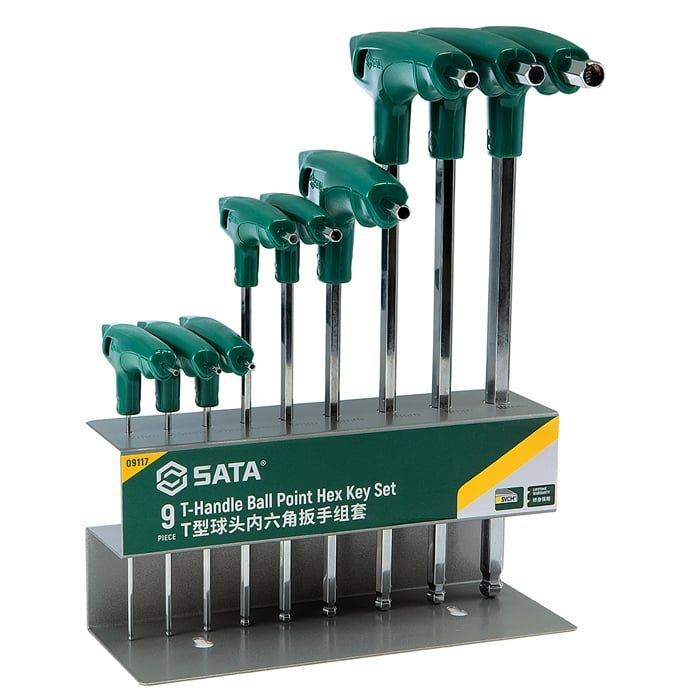 Bộ Lục Giác Chữ T Đầu Bi SATA 09117 2-10mm Chính Hãng - hình ảnh sản phẩm thực tế 1