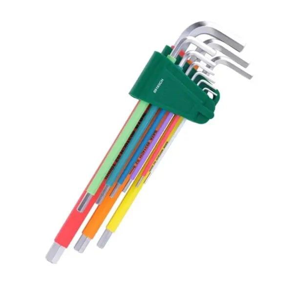 Bộ Lục Giác Dài SATA 09103CH 9 Chi Tiết Hệ Mét Nhiều Màu - hình ảnh sản phẩm thực tế 1