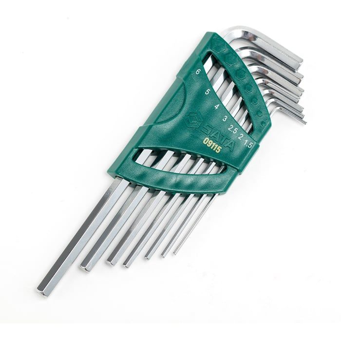 Bộ Lục Giác Đầu Bằng Dài 7 Chi Tiết SATA 09115 Hệ Mét Chính Hãng - hình ảnh sản phẩm thực tế 1
