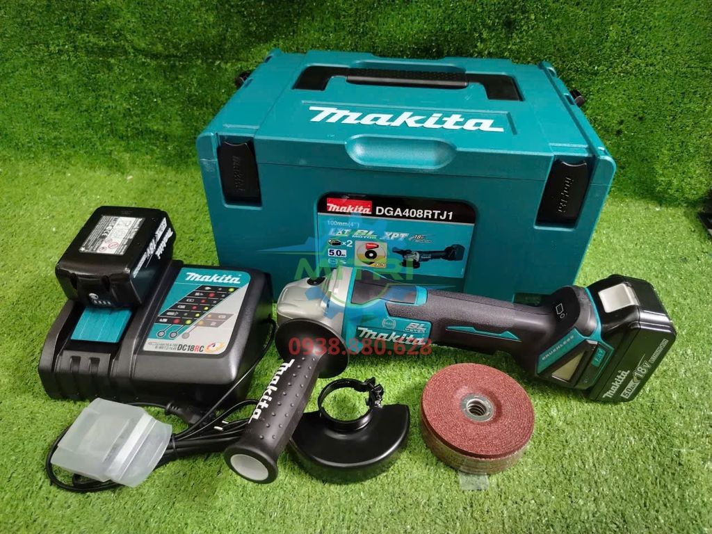 Máy Mài Góc Dùng Pin Makita DGA408RTJ1 18V Chính Hãng Có Sẵn Tại Minh Triết - hình ảnh sản phẩm thực tế 2
