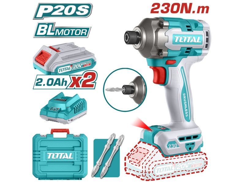 Bộ máy văn vít dùng pin 20V Total TIRLI2023 (2 Pin 2.0Ah, 1 Sạc) - hình ảnh sản phẩm thực tế 1